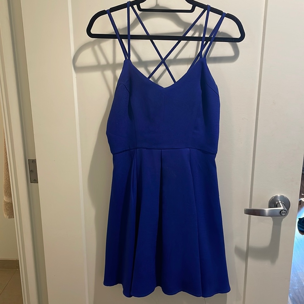Blue A- Line strappy Dress Size M